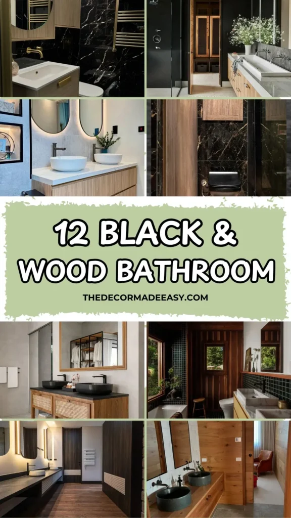 12 black and wood bathroom ideas